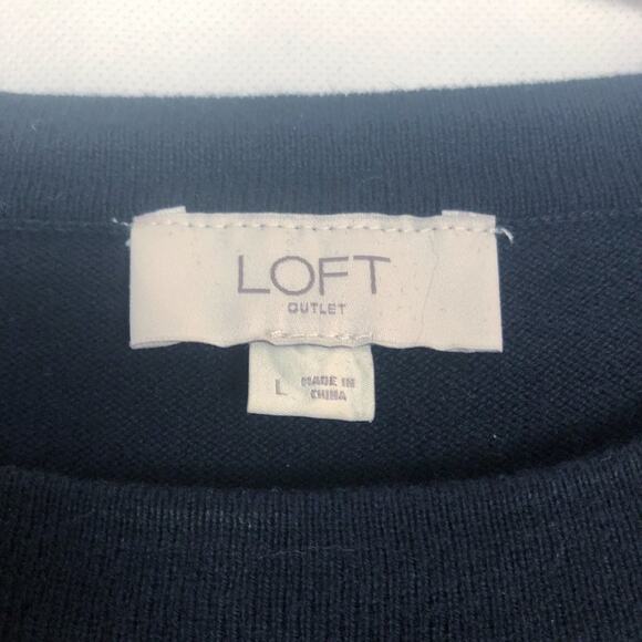 LOFT Sweater Womens Large Cotton Stretch Breathable Dark Boho Chic Fairygoth - Picture 2 of 10